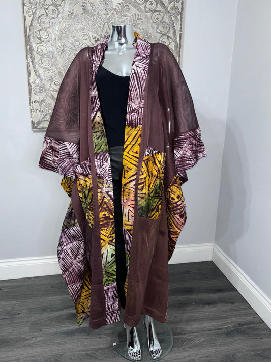 Adire and Scuba Kimono, one size