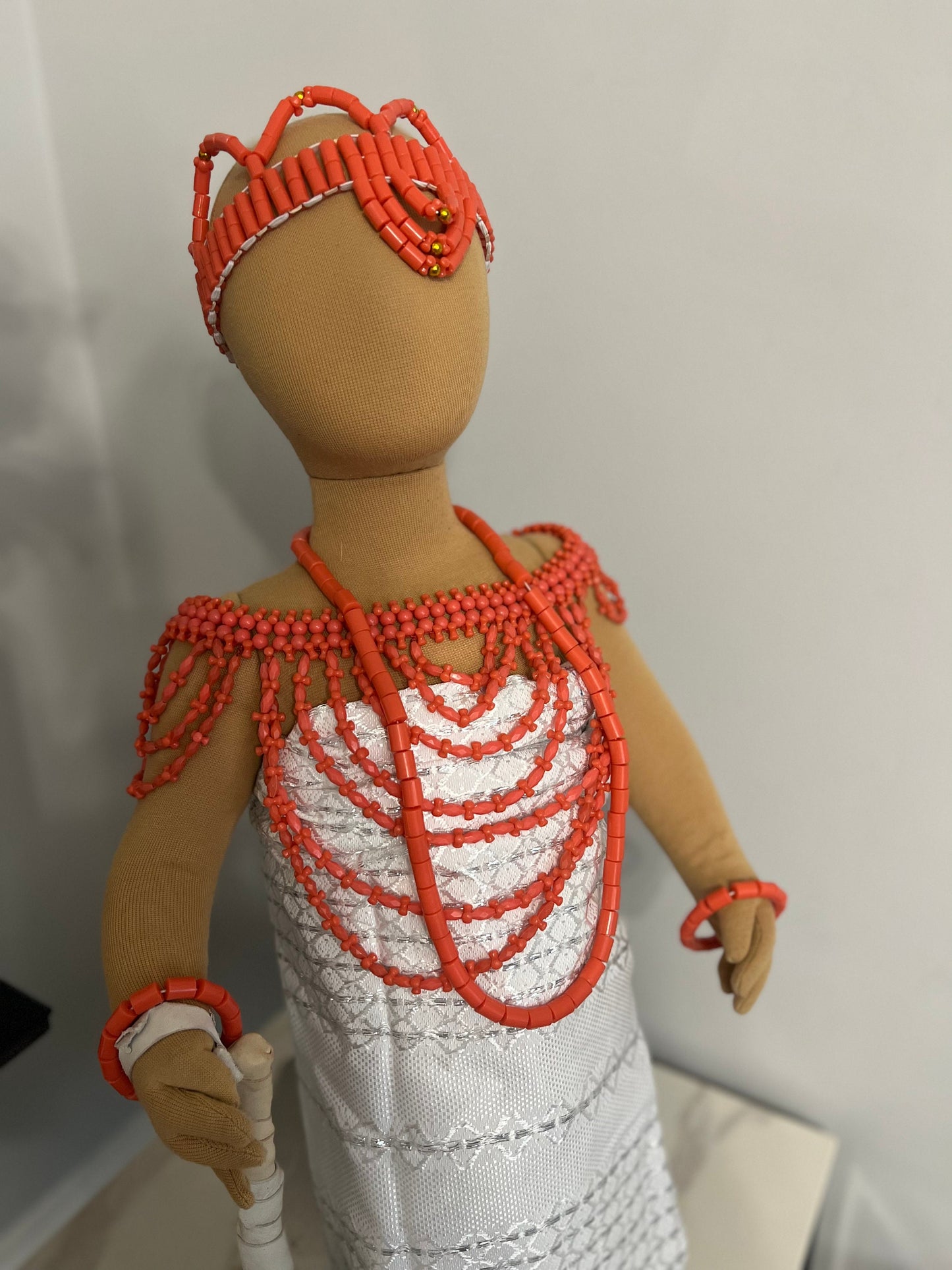 Delta Igbo girls White wrapper 1-3years plus beads