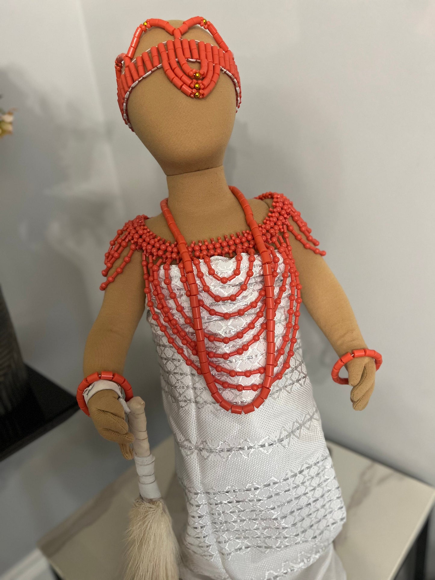 Delta Igbo girls White wrapper 1-3years plus beads